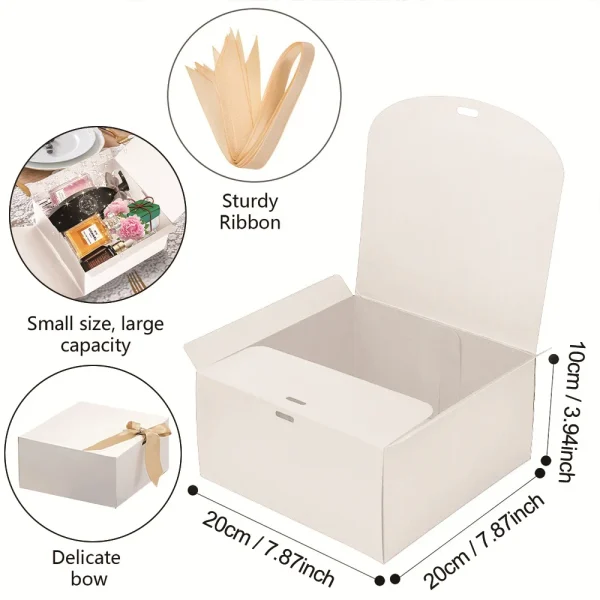 10 PCs Gift Boxes with Lids, White Gift Boxes, Bridesmaid Proposal Box , Wedding, Packaging, Present, Birthday, Christmas, Party 3