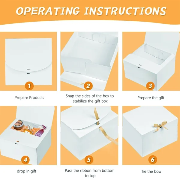 10 PCs Gift Boxes with Lids, White Gift Boxes, Bridesmaid Proposal Box , Wedding, Packaging, Present, Birthday, Christmas, Party 4