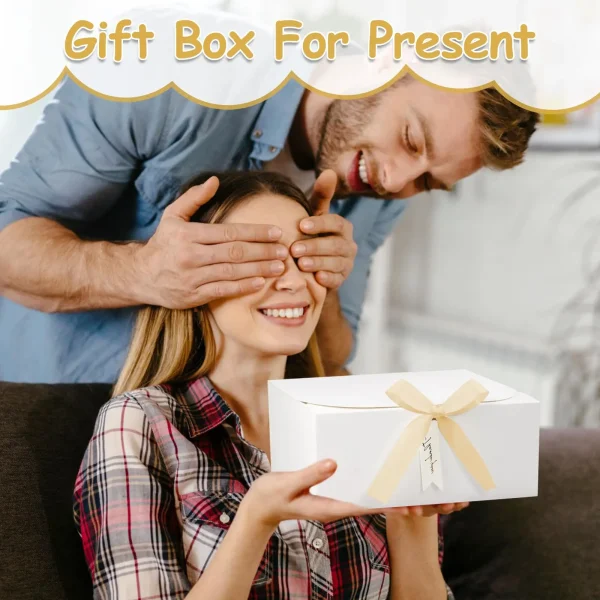 10 PCs Gift Boxes with Lids, White Gift Boxes, Bridesmaid Proposal Box , Wedding, Packaging, Present, Birthday, Christmas, Party 5