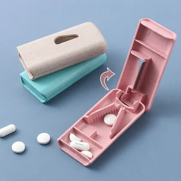 1pc Mini Home Portable Mini Pill Cutter Multi-function Dispenser Pill Box Easily Divide Your Medication Tablet Cutter Splitter 2