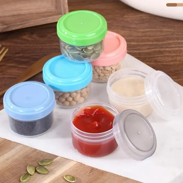 6pcs Condiment Containers with Lids Salad Dressing Container Chutney Chili Sauce Cups Airtight Stackable Leakproof Sauce Box 1