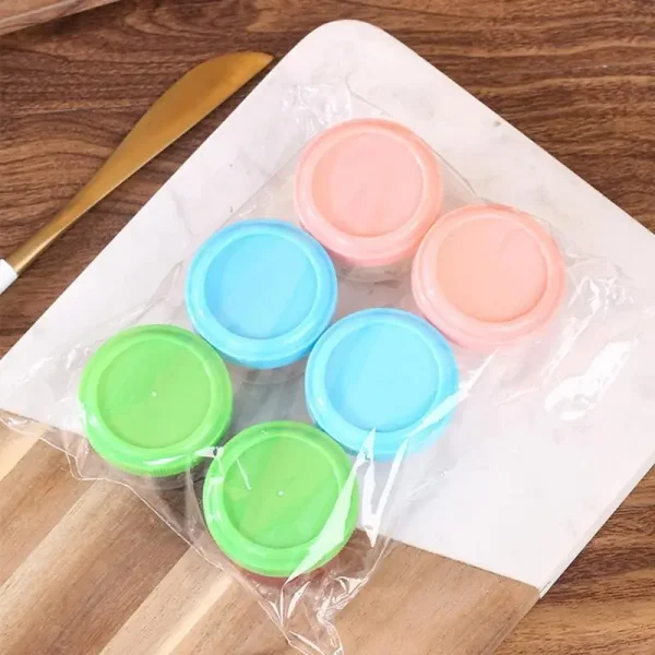 6pcs Condiment Containers with Lids Salad Dressing Container Chutney Chili Sauce Cups Airtight Stackable Leakproof Sauce Box 3