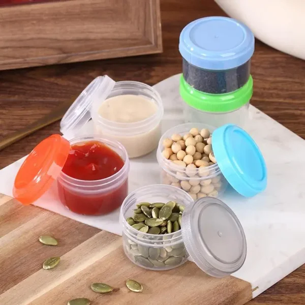 6pcs Condiment Containers with Lids Salad Dressing Container Chutney Chili Sauce Cups Airtight Stackable Leakproof Sauce Box 4