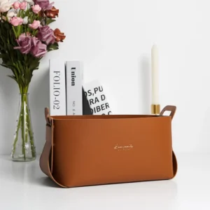 Leather Desktop Large Storage Box Living Room Bedroom Sundries key Plate Decoration Dice Tray Coins PU Folding Storage Wholesale 1