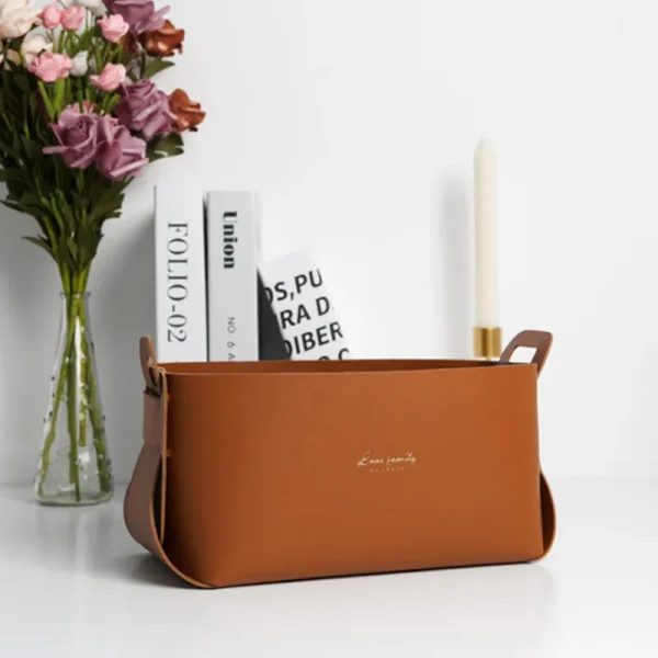 Leather Desktop Large Storage Box Living Room Bedroom Sundries key Plate Decoration Dice Tray Coins PU Folding Storage Wholesale 1
