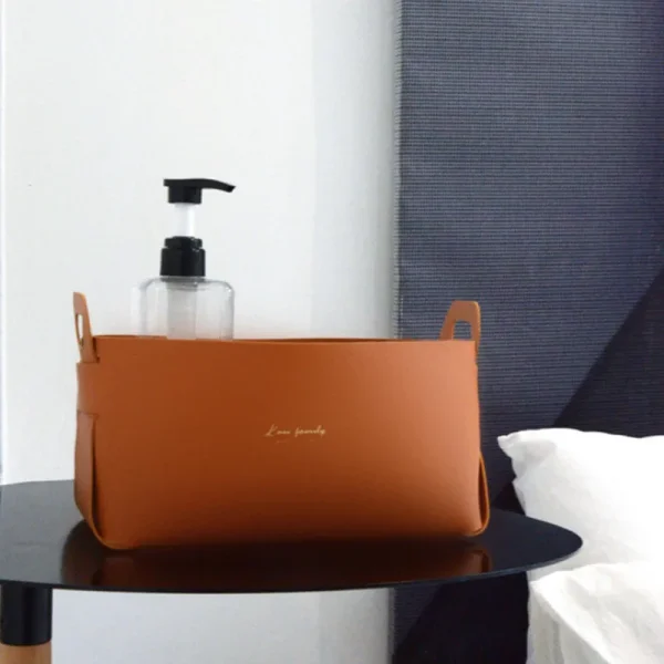 Leather Desktop Large Storage Box Living Room Bedroom Sundries key Plate Decoration Dice Tray Coins PU Folding Storage Wholesale 2