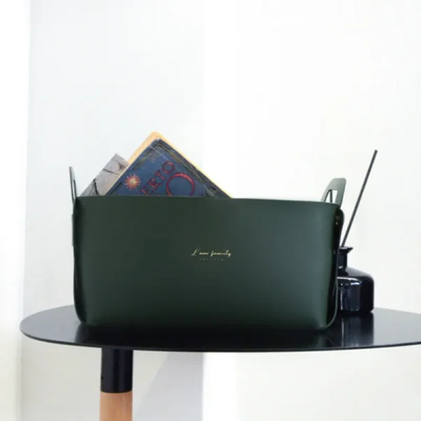 Leather Desktop Large Storage Box Living Room Bedroom Sundries key Plate Decoration Dice Tray Coins PU Folding Storage Wholesale 6