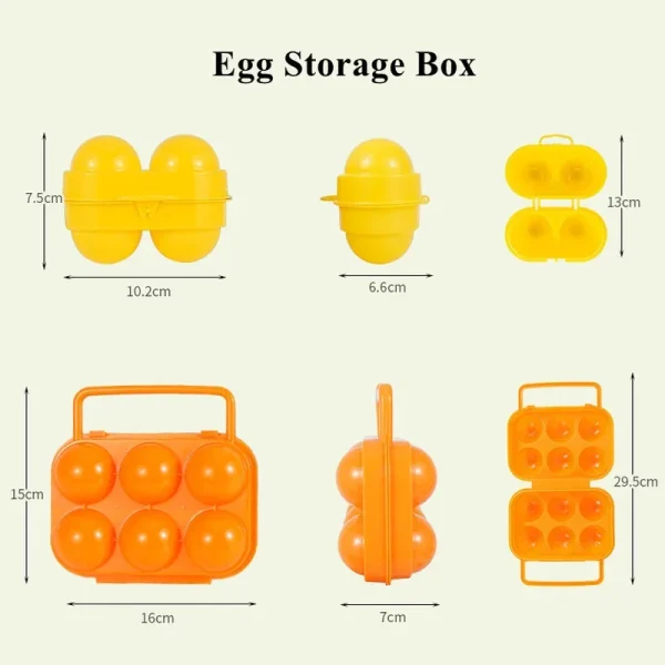 2 Grids Egg Storage Box Portable Outdoor Camping Picnic Egg Box Kitchen Refrigerator Egg Holder Container Organizer Case 4