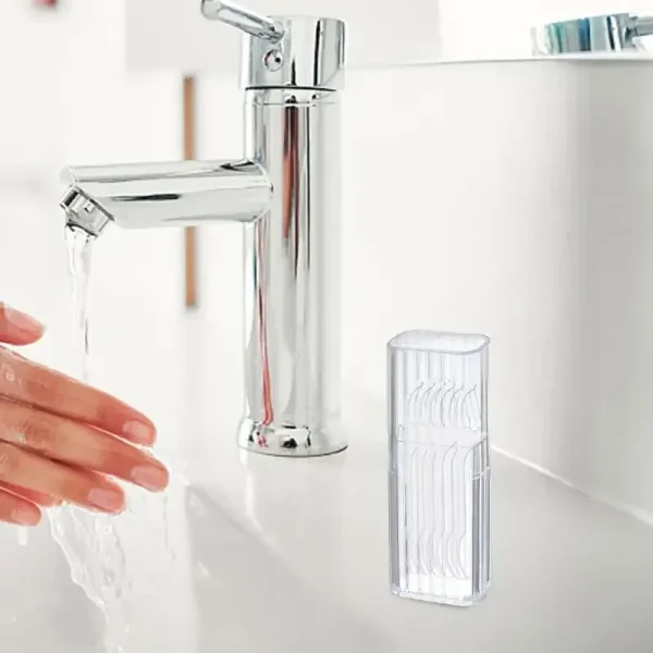 Flosser Dispenser Travel Case Portable Qtip Holder Travel Case Cotton Swab Jar Clear Acrylic Storage Box Canister Container With 5