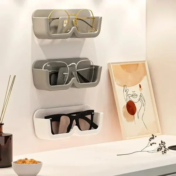Glasses Display Cabinet Sunglasses Storage Box Wall Mounted Perforated Free Sunglasses Storage Glasses Rack Home Tidying 2