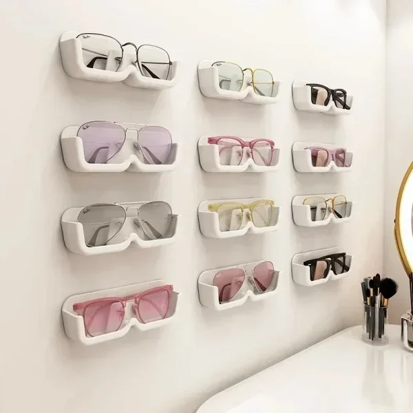 Glasses Display Cabinet Sunglasses Storage Box Wall Mounted Perforated Free Sunglasses Storage Glasses Rack Home Tidying 4