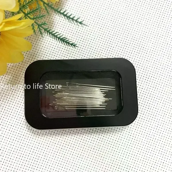 Magnetic Sewing Needles Holder Black Rectangle Sewing Needle Storage Case Buttons Pins Storage Box for Sewing Tool Accessories 3