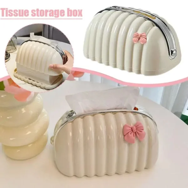 Simple Irregular Cloud Shape Tissue Box with Spring Inside Home Living Room Light luxury Shell Spring Paper Box Holder 2