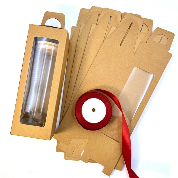 5pcs Gift Boxes with 1roll 24 Yard Ribbon for Sublimation Glass Exhibition Box for 12 Oz-25 Oz Tumbler Gift Box for Sublimation 4