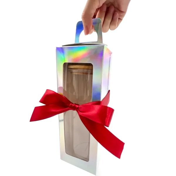5pcs Gift Boxes with 1roll 24 Yard Ribbon for Sublimation Glass Exhibition Box for 12 Oz-25 Oz Tumbler Gift Box for Sublimation 6