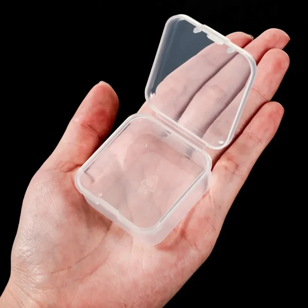12/6PCS Mini Plastic Storage Box Transparent Jewelry Storage Box Container Portable Earring Ring Earplugs Packaging Storage Case 2