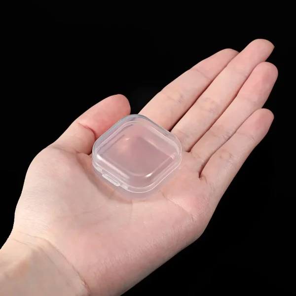 12/6PCS Mini Plastic Storage Box Transparent Jewelry Storage Box Container Portable Earring Ring Earplugs Packaging Storage Case 3