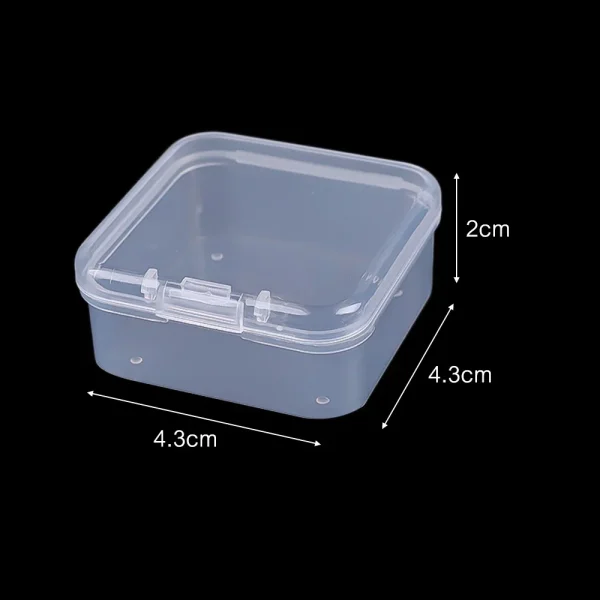 12/6PCS Mini Plastic Storage Box Transparent Jewelry Storage Box Container Portable Earring Ring Earplugs Packaging Storage Case 5