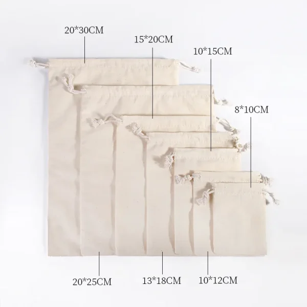 10pcs Cotton Bags Gift Drawstring Pouch Gift Box Packaging Bags Gift Linen Bags Jewelry Display Xmas Wedding Sack Burlap Bag Diy 1