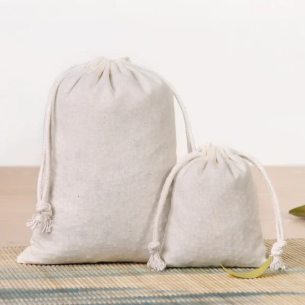 10pcs Cotton Bags Gift Drawstring Pouch Gift Box Packaging Bags Gift Linen Bags Jewelry Display Xmas Wedding Sack Burlap Bag Diy 5