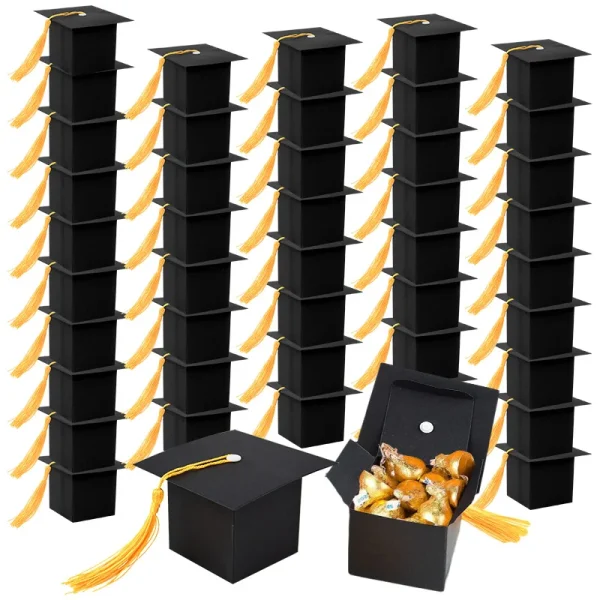 10/20/30Pcs Graduation Cap Gift Box Candy Chocolate Packaging Boxes Bags 2025 Graduation Party Decoration Favors Supplies Grad 1