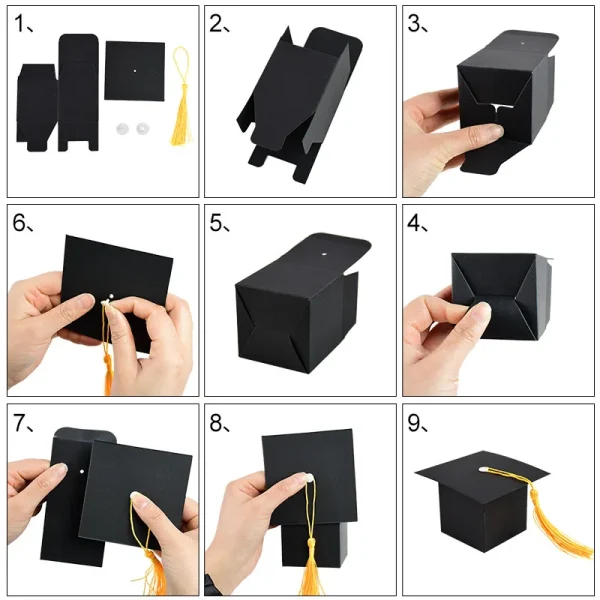 10/20/30Pcs Graduation Cap Gift Box Candy Chocolate Packaging Boxes Bags 2025 Graduation Party Decoration Favors Supplies Grad 4