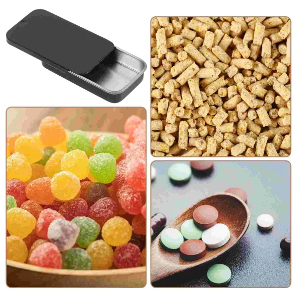 12 Pcs Slide Tin Box Iron Containers with Lids Portable Metal Multi-function Candy Boxes Small Balm Mini Organizer Tins Pocket 2