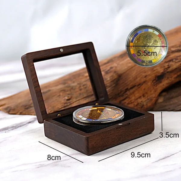 Walnut Wood Commemorative Coin Badge Box Gift Box Silver Coin Badge Ancient Coin Collection Box Gift Box 1