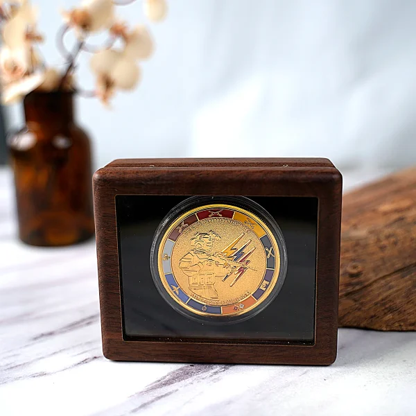 Walnut Wood Commemorative Coin Badge Box Gift Box Silver Coin Badge Ancient Coin Collection Box Gift Box 3