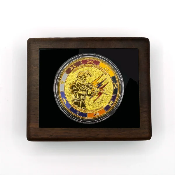 Walnut Wood Commemorative Coin Badge Box Gift Box Silver Coin Badge Ancient Coin Collection Box Gift Box 6
