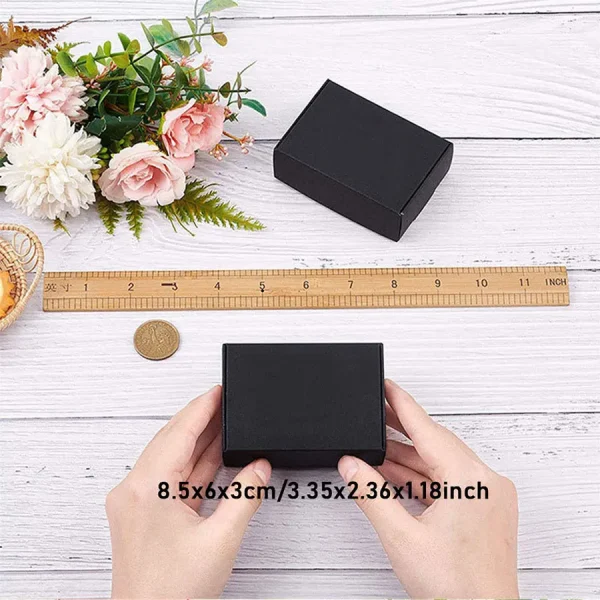 20/50Pcs DIY Kraft Paper Box With/Without Clear Window,Paper Gift Box Packaging For Wedding Family,Birthday,Party(With sticker) 5