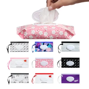 Snap Strap Portable Baby Wet Wipes Bag Tissue Box Container Eco-friendly Easy-carry Clamshell Cosmetic Cleaning Cases 24*13.5cm 1