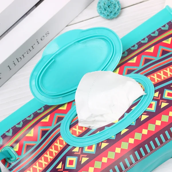 Snap Strap Portable Baby Wet Wipes Bag Tissue Box Container Eco-friendly Easy-carry Clamshell Cosmetic Cleaning Cases 24*13.5cm 2