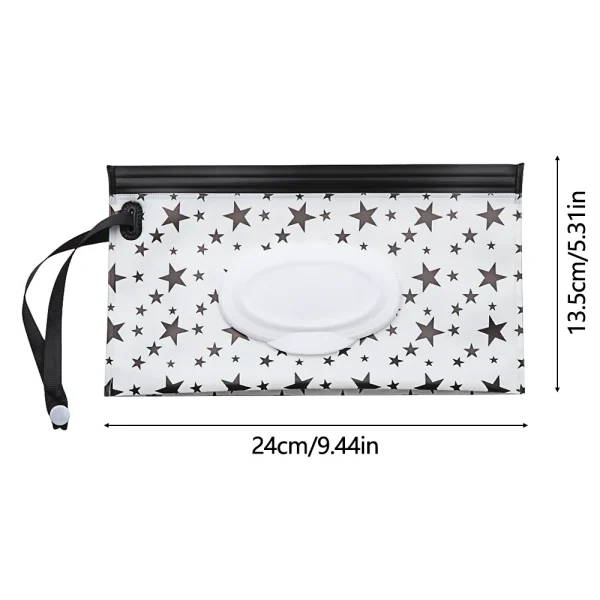 Snap Strap Portable Baby Wet Wipes Bag Tissue Box Container Eco-friendly Easy-carry Clamshell Cosmetic Cleaning Cases 24*13.5cm 6