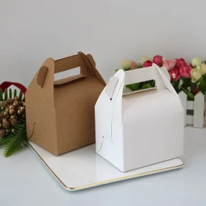10Pcs Kraft Paper Portable Cake Boxes Gift Candy Packing Bags Party Favors Box for Wedding Birthday Baptism Party Supplies 1