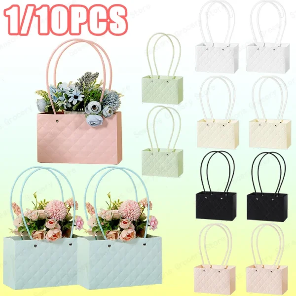 2025 New Reusable Waterproof Flower Tote Bag Eco Friendly Wedding Party Favors Gift Box Portable Bouquet Packaging Decorations 1