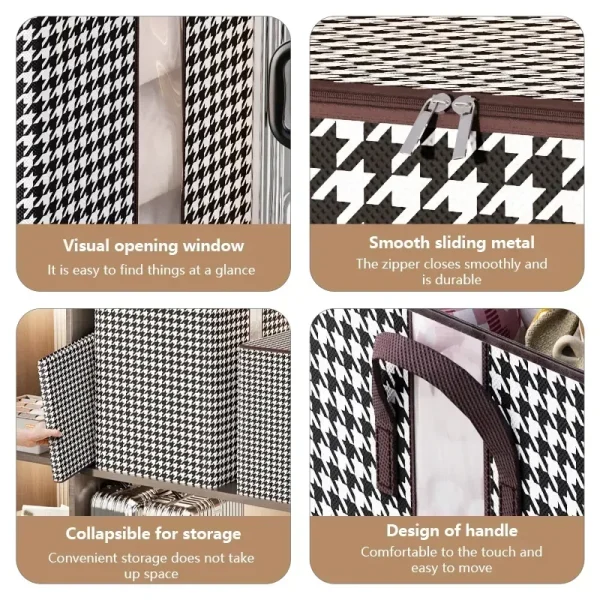 Quilt Storage Box Dustproof Organizers Non-Woven Wardrobe Space Saving Bag House-Moving Bedding Box Travel Storage Organization 4