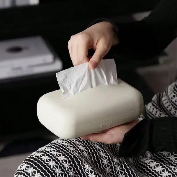 Light Luxury Tissue Box Soft Waterproof Tissue Box Cover Silicone Reusable Wet Wipe Box Holder Bathroom Kitchen Paper Holder 2