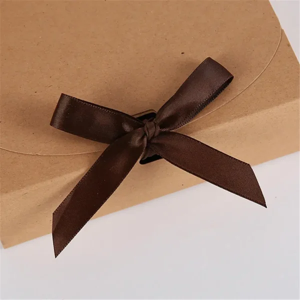 1pcs Square Kraft Paper Box Cardboard Package Valentine's Day Gift Candy Storage Boxes With Ribbons Gift Bag Pouches 2