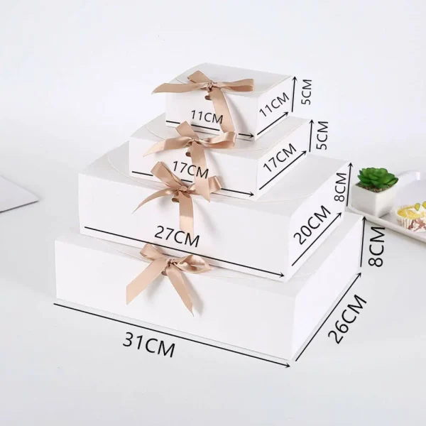 1pcs Square Kraft Paper Box Cardboard Package Valentine's Day Gift Candy Storage Boxes With Ribbons Gift Bag Pouches 3