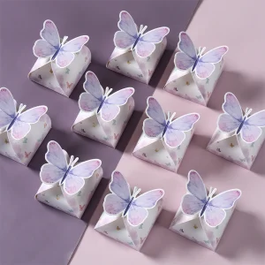 Purple Butterfly Candy Gift Box Happy Birthday Party Decor Kids Girl Butterfly Wedding Birthday Party Supplies Baby Shower Decor 1
