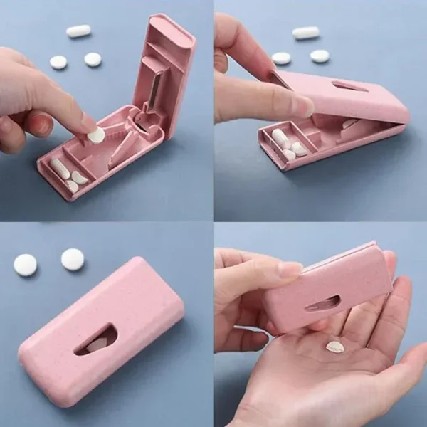 1Pc Pill Cutter Medicine Box Pill Cutting Splitter Tablet Cutter Divider Portable Storage Case Pill Box Case Splitter 3