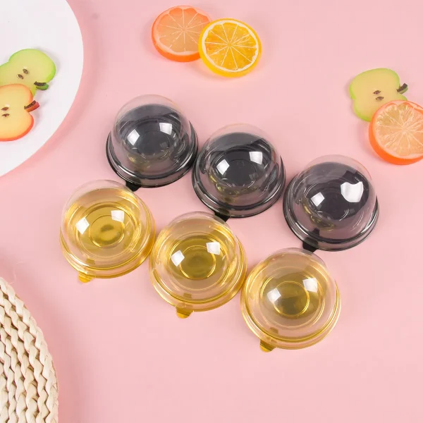 10/20pcs Mini Dessert Muffin Cake Box Container Transparent Dome Packaging Boxes Birthday Wedding Party Christmas Supplies Gifts 5