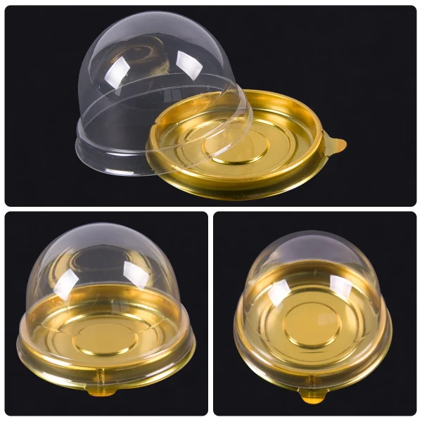 10/20pcs Mini Dessert Muffin Cake Box Container Transparent Dome Packaging Boxes Birthday Wedding Party Christmas Supplies Gifts 6