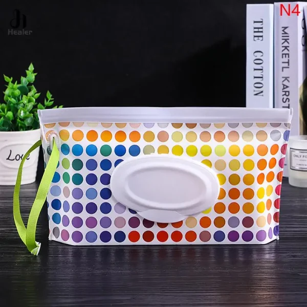 EVA Baby Wet Wipe Pouch Portable Wipes Holder Case Flip Cover Snap-Strap Reusable Refillable Cosmetic Pouch Useful Tissue Box 4