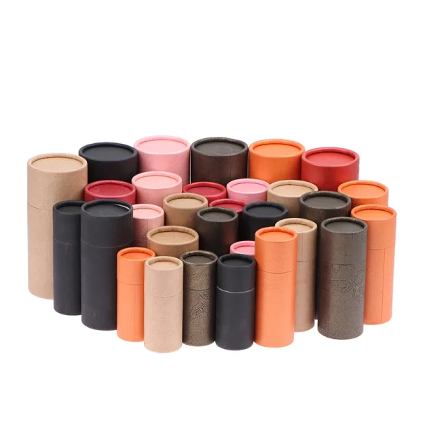 Round Cardboard Gift Box Kraft Paper Tube Boxes Cosmetic Essential Oil Bottle Packaging Box Lipstick Perfume Packaging 1