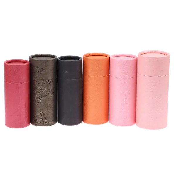 Round Cardboard Gift Box Kraft Paper Tube Boxes Cosmetic Essential Oil Bottle Packaging Box Lipstick Perfume Packaging 5