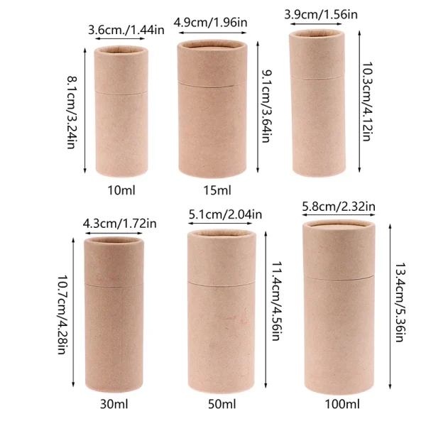 Round Cardboard Gift Box Kraft Paper Tube Boxes Cosmetic Essential Oil Bottle Packaging Box Lipstick Perfume Packaging 6