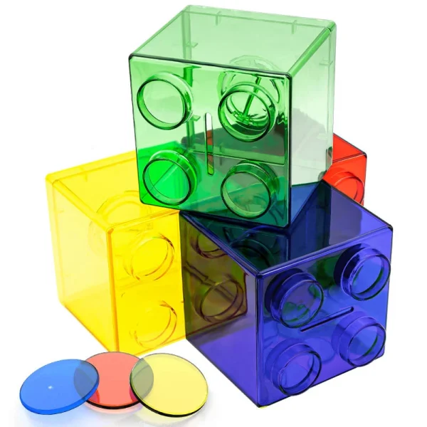 Building Block Toy Storage Box Transparent Plastic Block-Shaped Piggy Bank Coin Storage Box Stackable Sundries Storage Tank 1