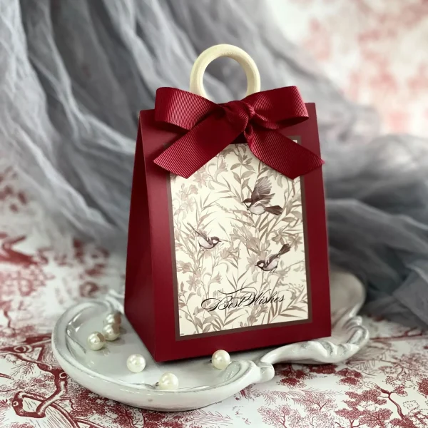 Flowers Birds and Forest Wedding Candy Box with Wooden Ring DIY Favors Birthday Party Jelwery Gift Packing Box Empty Paper Boxes 6